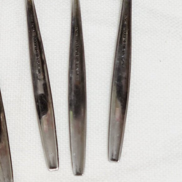 5 Stanley Roberts Rogers Stainless La Spana Teaspoon Spoons floral MCM flatware - Picture 6 of 11